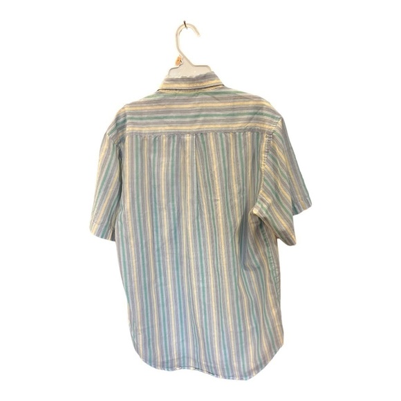 BRITTANIA Short Sleeve Lightweight Vertically Striped Cotton Poly Blend S - Picture 6 of 7